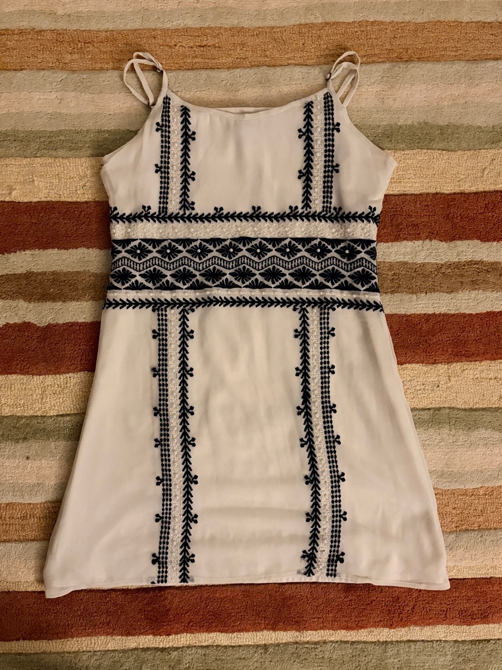 Embroidered beaded strappy dress